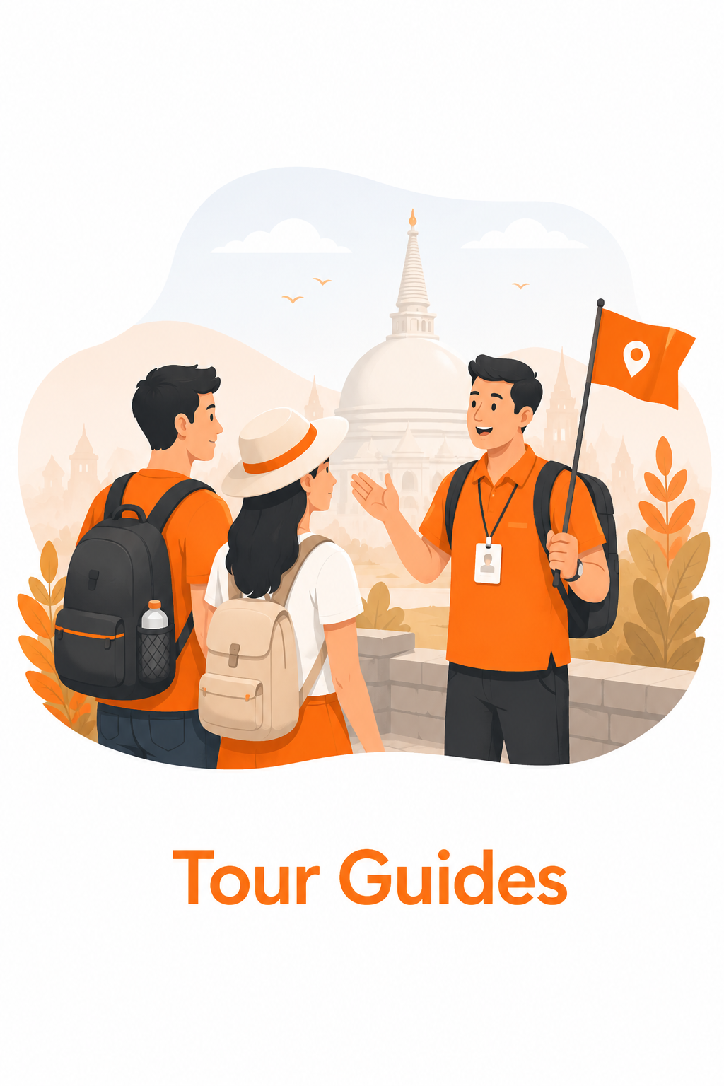 Local tour guide with travellers
